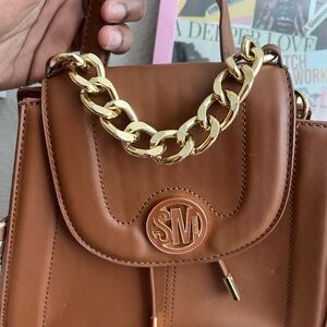 Brown Steve Madden Handbag with Gold Chain